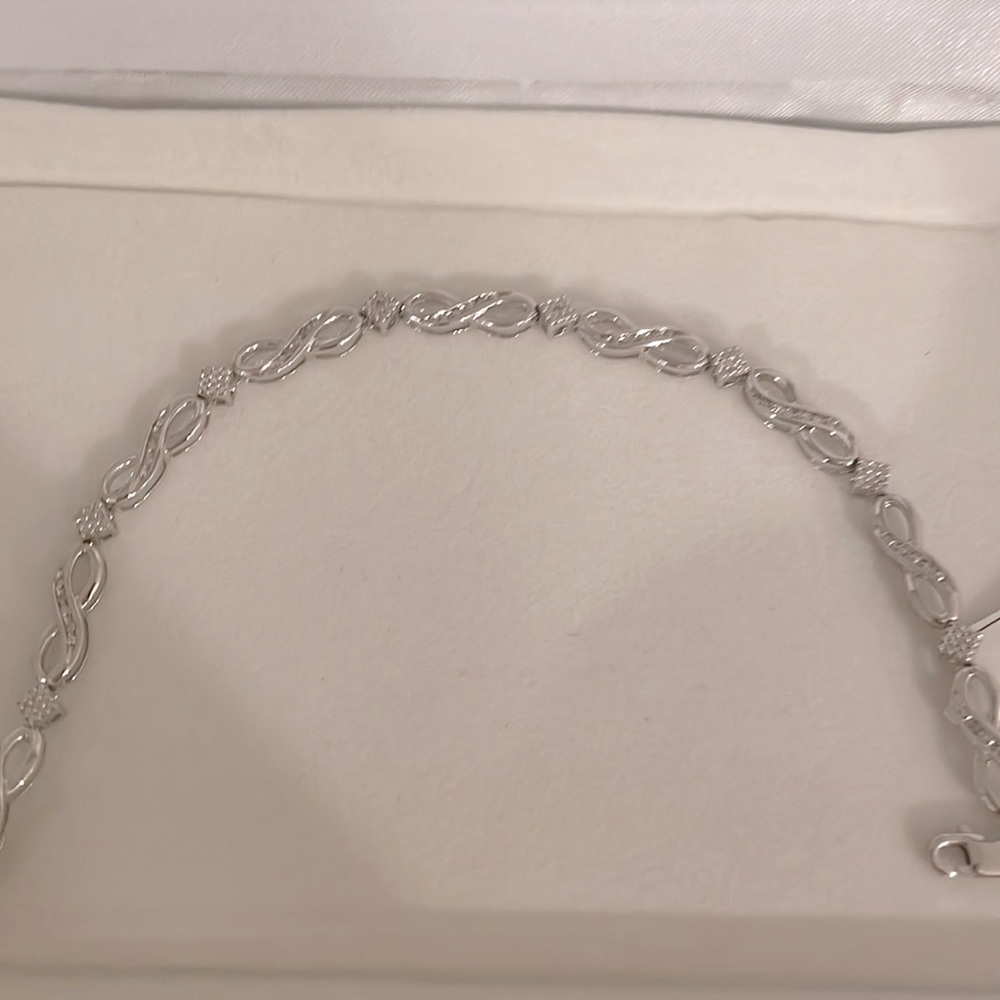 Never worn! Silver diamond bracelet!